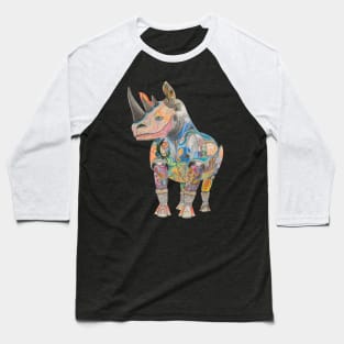 Crash of Rhinos Mechanical Rhino Psychedelic Phoenix Baseball T-Shirt